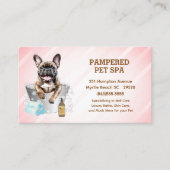 キュートブルフランスのドッグペットトリマースパアポイントメント 名刺 (正面)