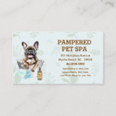 キュートブルフランスのドッグペットトリマースパ 名刺 (正面)