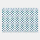 キュートブルフランスのドッグポートレートデザインティール（緑がかった色） ラッピングペーパーシート (正面2)