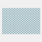 キュートブルフランスのドッグポートレートデザインティール（緑がかった色） ラッピングペーパーシート (正面)