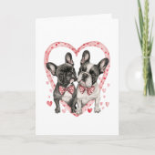 キュートブルフランスのドッグヴァレンティーンズデイラブ引用文 シーズンカード (正面)