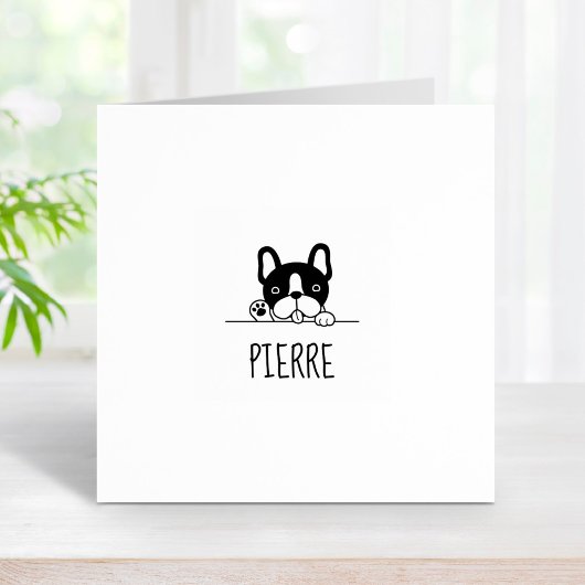 キュートブルフランスのドッグ名前をカスタムする ラバースタンプ