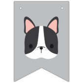 キュートブルフランスのドッグ誕生日 バンティングフラッグ (第1の旗)