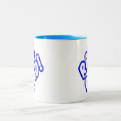 キュートブルーおもしろい素晴らしいパパ ツートーンマグカップ (中央)