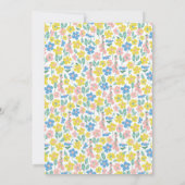 キュートブルーとイエローディティフローラブライダルシャワー 招待状 (裏面)