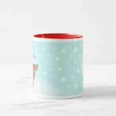 キュートブルーアイススケートで滑るペンギン マグカップ (中央)