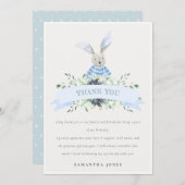 キュートブルーアクアバニーフェスティバルANY AGE誕生日 サンキューカード (正面/裏面)