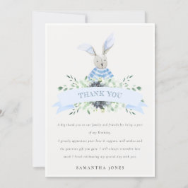 キュートブルーアクアバニーフェスティバルANY AGE誕生日 サンキューカード