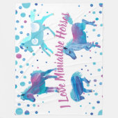 キュートブルーアクアポニーパーソナライズされたブランケット フリースブランケット (正面)