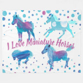 キュートブルーアクアポニーパーソナライズされたブランケット フリースブランケット (正面(横))