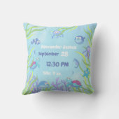 キュートブルーアンダーザシー男の赤ちゃん子供部屋 クッション (裏面)