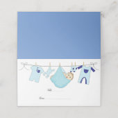 キュートブルーイラストレーションベビーシャワー座席表 プレイスカード (外部開封)