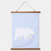 キュートブルーウィンターポーラベア子供部屋ウォールデコール 吊り下げ型タペストリー (正面)