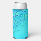 キュートブルーウォーターカラートロピカル海夏テーマ スリム缶クーラー (Seltzer裏面)