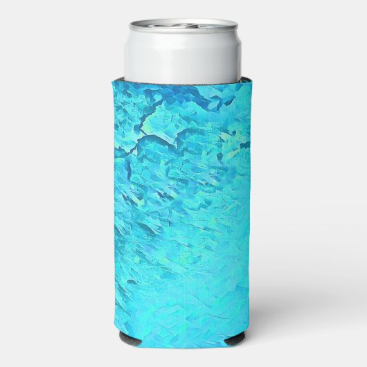 キュートブルーウォーターカラートロピカル海夏テーマ スリム缶クーラー (Seltzer裏面)