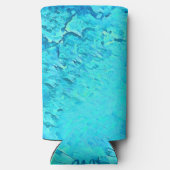 キュートブルーウォーターカラートロピカル海夏テーマ スリム缶クーラー (裏面)