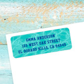 キュートブルーウォータープールパーティー誕生日差出人住所 ラベル