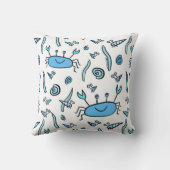 キュートブルーカニシェルシーアニマルガール装飾用クッション クッション (裏面)