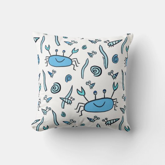 キュートブルーカニシェルシーアニマルガール装飾用クッション クッション (正面)