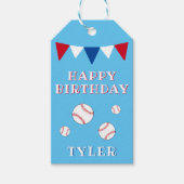 キュートブルーキッズボーイズベースボール誕生日 ギフトタグ (正面)