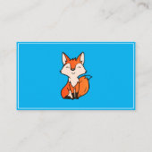 キュートブルーキツネベビーシッティング育児 名刺 (裏面)