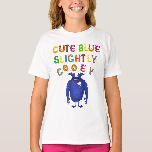 キュートブルーキャラクターデザイン Tシャツ (正面)