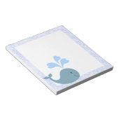 キュートブルークジラデザイン ノートパッド (アングル)