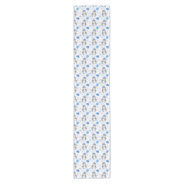 キュートブルークリスマスアイススケートで滑るペンギン ショートテーブルランナー