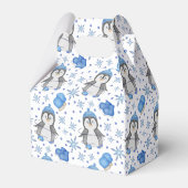 キュートブルークリスマスアイススケートで滑るペンギン フェイバーボックス (裏面サイド)