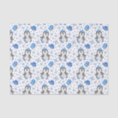 キュートブルークリスマスアイススケートで滑るペンギン 薄葉紙 (正面)