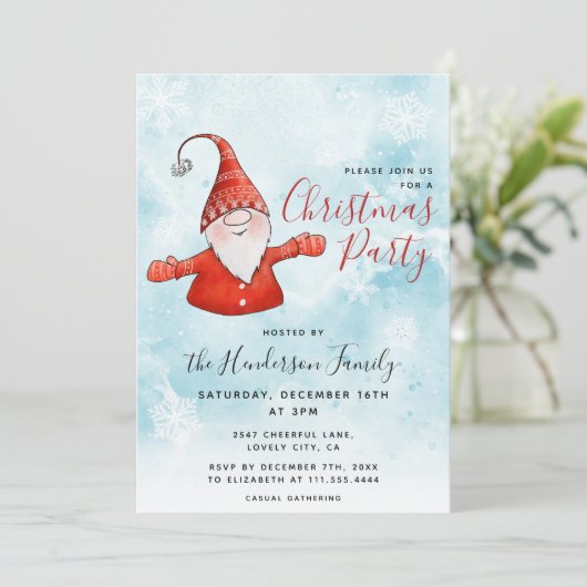 キュートブルークリスマスパーティー 招待状 (スタンド正面)