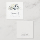 キュートブルーグリーン金ゴールドリービボタニカルフローラ束 スクエア名刺 (正面/裏面)