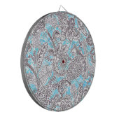 キュートブルーグレークラシックフローラ ダーツボード (正面左)