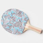 キュートブルーグレークラシックフローラ 卓球ラケット (横)