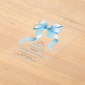 キュートブルーコケットボウSweet sixteen アクリル招待状 (レイダウン)