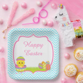 キュートブルーシェブロン復活祭シック復活祭エッグ狩り ペーパープレート (パーティー)