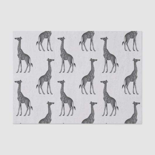 キュートブルーシルバーキリンプリント 薄葉紙 (正面)