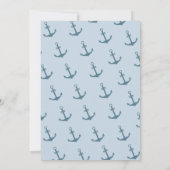 キュートブルーシンプルいかり航海のベビーシャワー 招待状 (裏面)