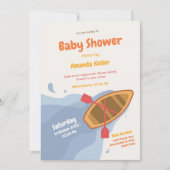 キュートブルーシーベビーシャワー招待状 招待状 (正面)