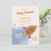 キュートブルーシーベビーシャワー招待状 招待状 (スタンド正面)