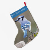 キュートブルージェイSongbird onツリースタンプ ラージクリスマスストッキング (裏面 (吊り時))