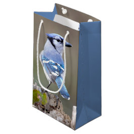 キュートブルージェイSongbird on Treestump スモールペーパーバッグ