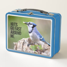 キュートブルージェイSongbird on Treestump メタルランチボックス