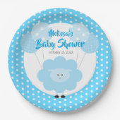 キュートブルースイートラムベビーシャワーモダンシンプル ペーパープレート (正面)