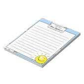 キュートブルースカイサンシャインスマイル顔from先生 ノートパッド (回転)