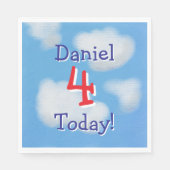 キュートブルースカイ子供の誕生日 スタンダードランチョンナプキン (正面)