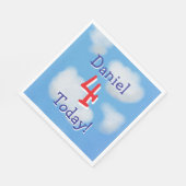 キュートブルースカイ子供の誕生日 スタンダードランチョンナプキン (角)