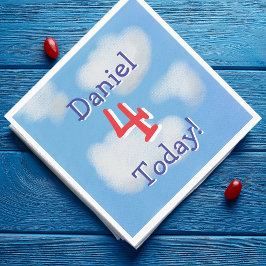 キュートブルースカイ子供の誕生日 スタンダードランチョンナプキン