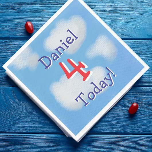 キュートブルースカイ子供の誕生日 スタンダードランチョンナプキン