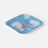 キュートブルースカイ子供の誕生日 ペーパープレート (傾斜あり)